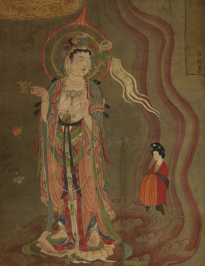 Guiding Bodhisattva.Gold, Grace, and the Bodhisattva’s Promise in Tang Silk Splendor