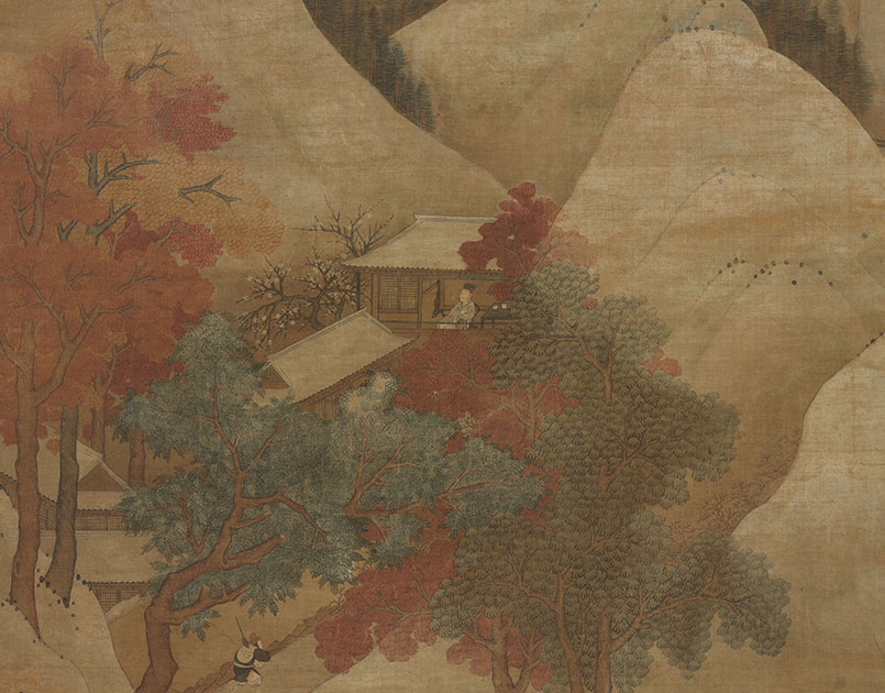 Snowy Mountains and Red Trees Scroll. Six Dynasties