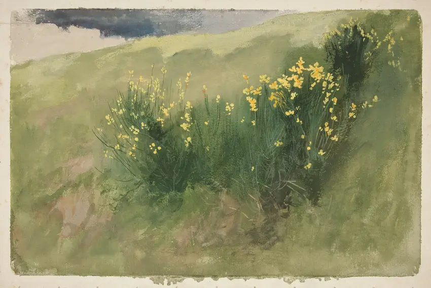 Landscape with wildflowers by Edwin Austin Abbey
