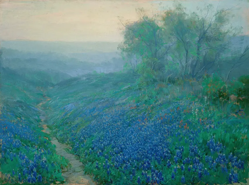 Bluebonnets at Dawn, North of San Antonio (1915) by Julian Onderdonk