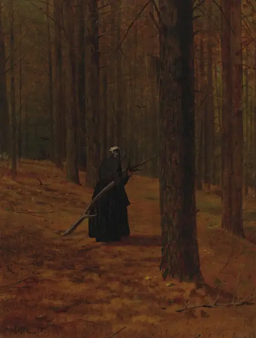 Old Woman Gathering Faggots (1865) by Winslow Homer