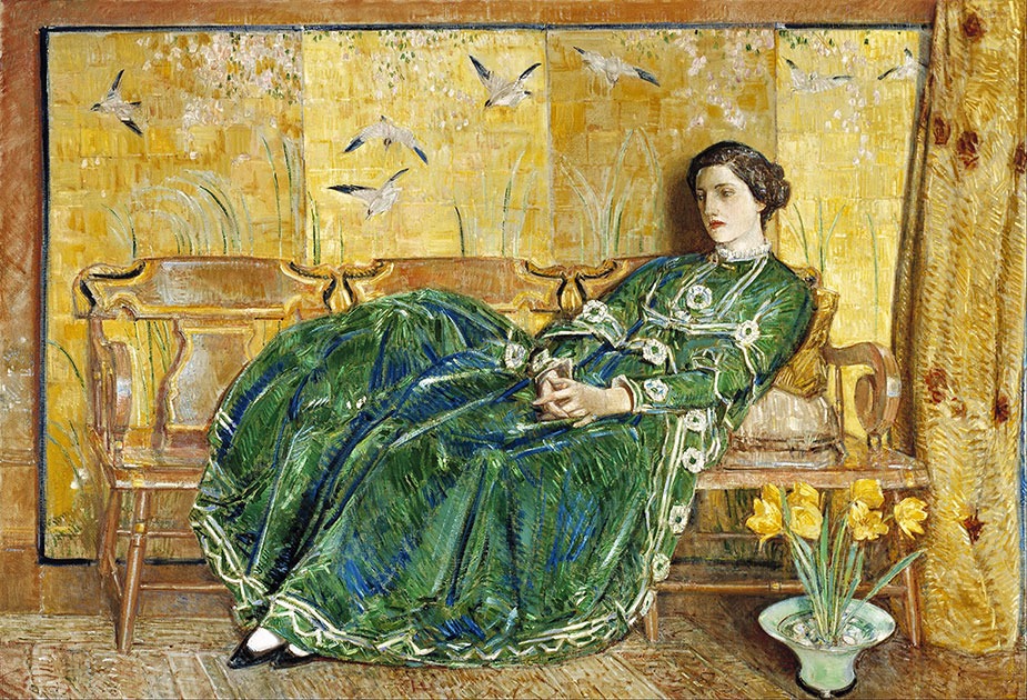 April(The Green Gown) by Childe Hassam