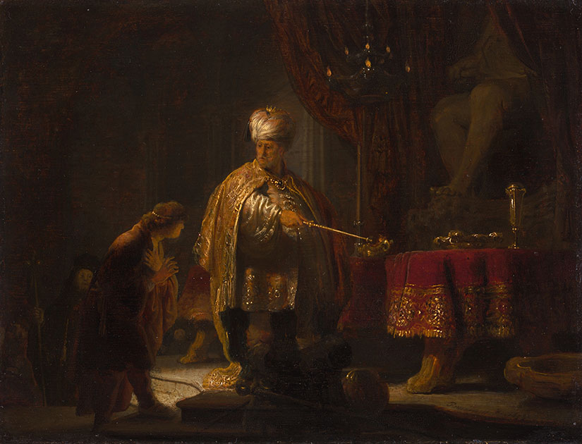 Daniel and Cyrus Before the Idol Bel (1633) by Rembrandt van Rijn