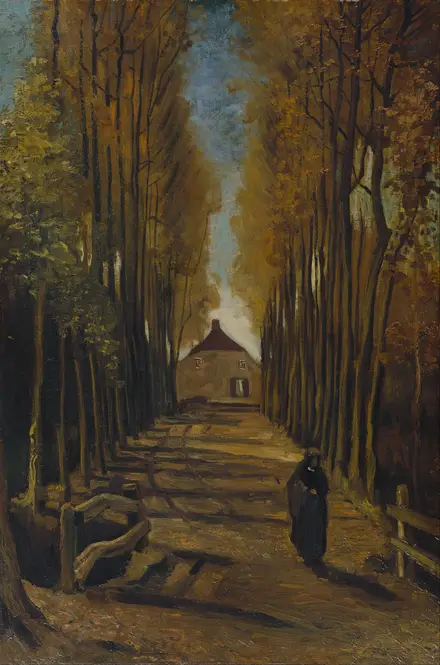 Avenue of Poplars in Autumn (1884) by Vincent van Gogh