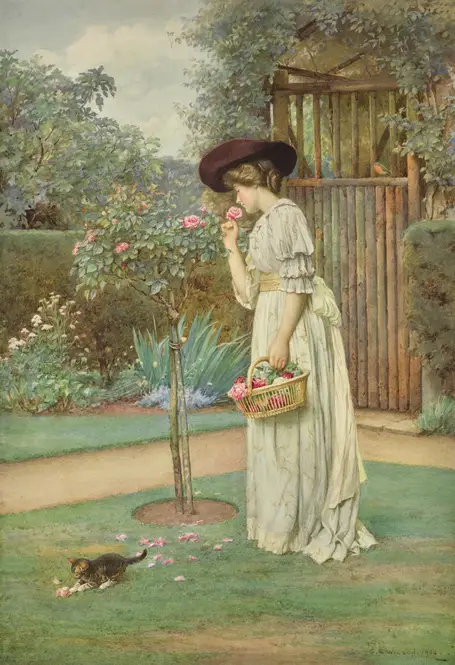 Roses in Bloom (1908) by Charles Edward Wilson