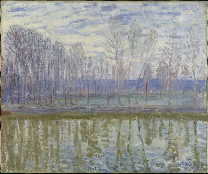 On the Shores of Loing (1896) by Alfred Sisley