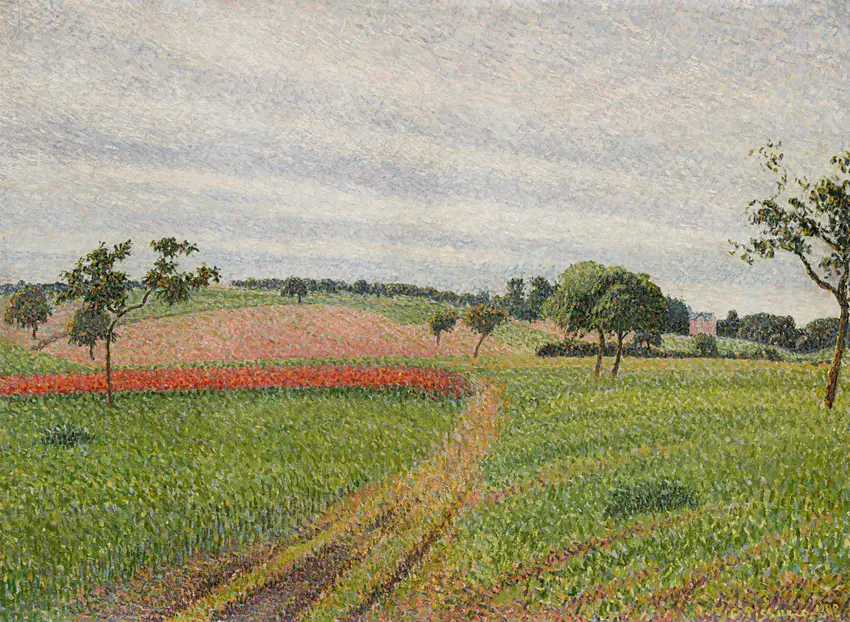 Les Coteaux de Thierceville, temps gris (1888) by Camille Pissarro