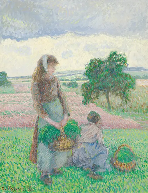 Paysannes portant un panier (1888) by Camille Pissarro