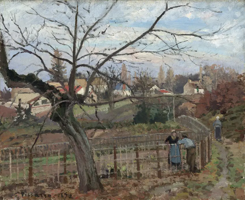 The Fence (1872) by Camille Pissarro