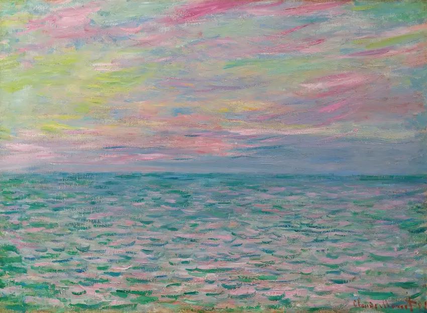 Coucher De Soleil À Pourville, Pleine Mer (1882) by Claude Monet