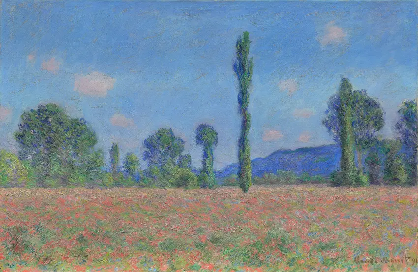 Poppy Field (Giverny) (1890) by Claude Monet