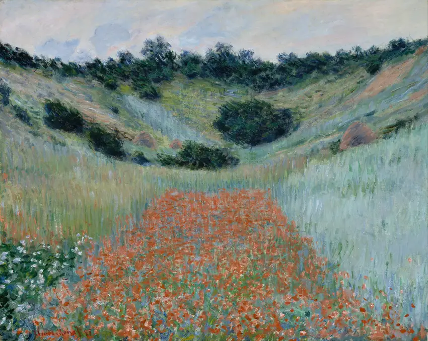 Poppy Field in a Hollow near Giverny (1885) by Claude Monet