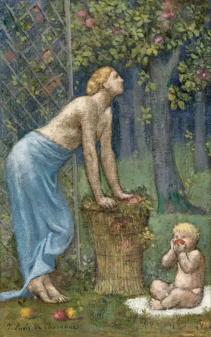 Recolte des Pommes (ca. 1890) by Pierre Puvis de Chavannes