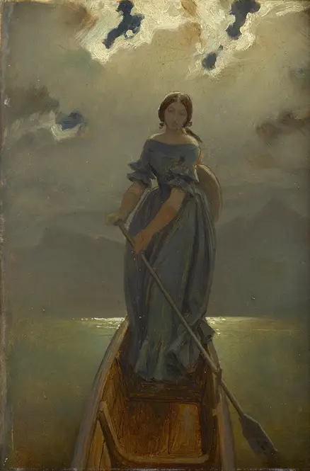 Die Schifferin (Baronin Marie Spaun am Gmundner See) (1851) by Moritz von Schwind