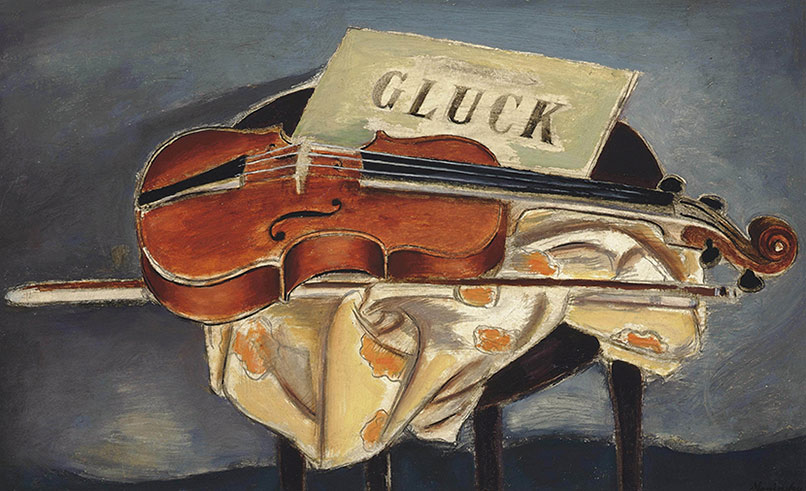  Still life with violin by Bernard Meninsky