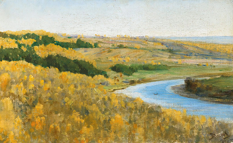 The River Oka In Golden Autumn